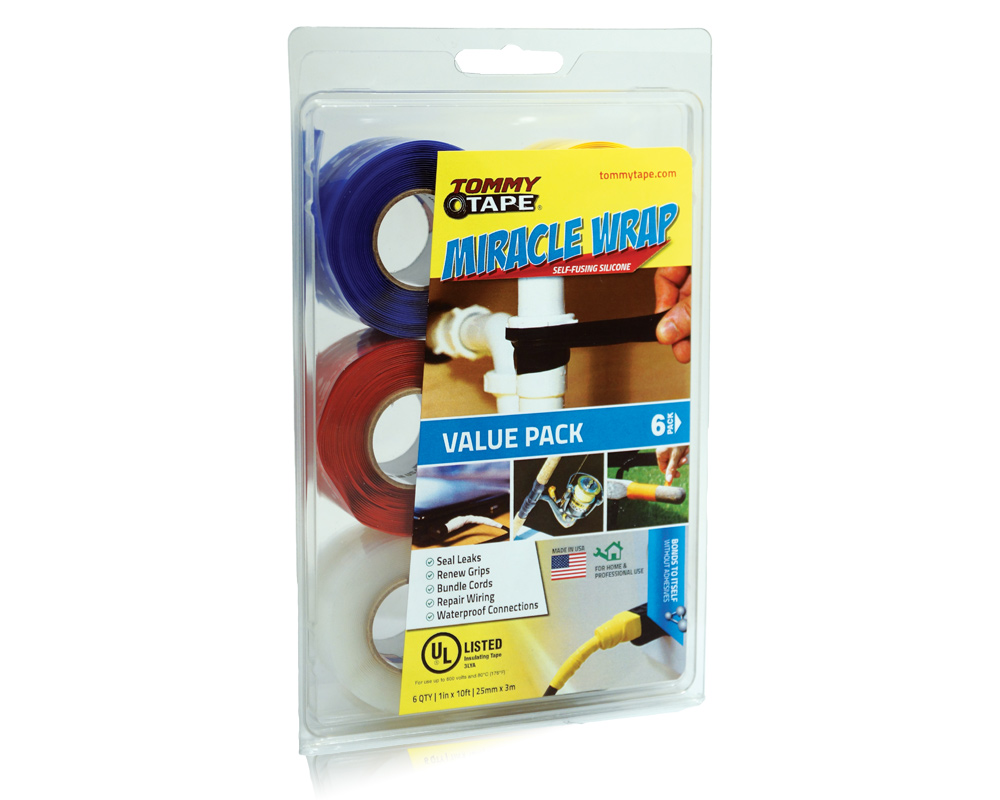 Miracle Wrap Self-Fusing Silicone Repair Tape Tommy Tape Pack of 5